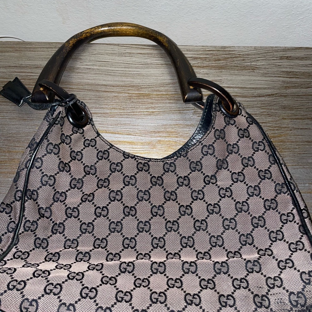 Gucci Wooden Handle 'GG' Bag